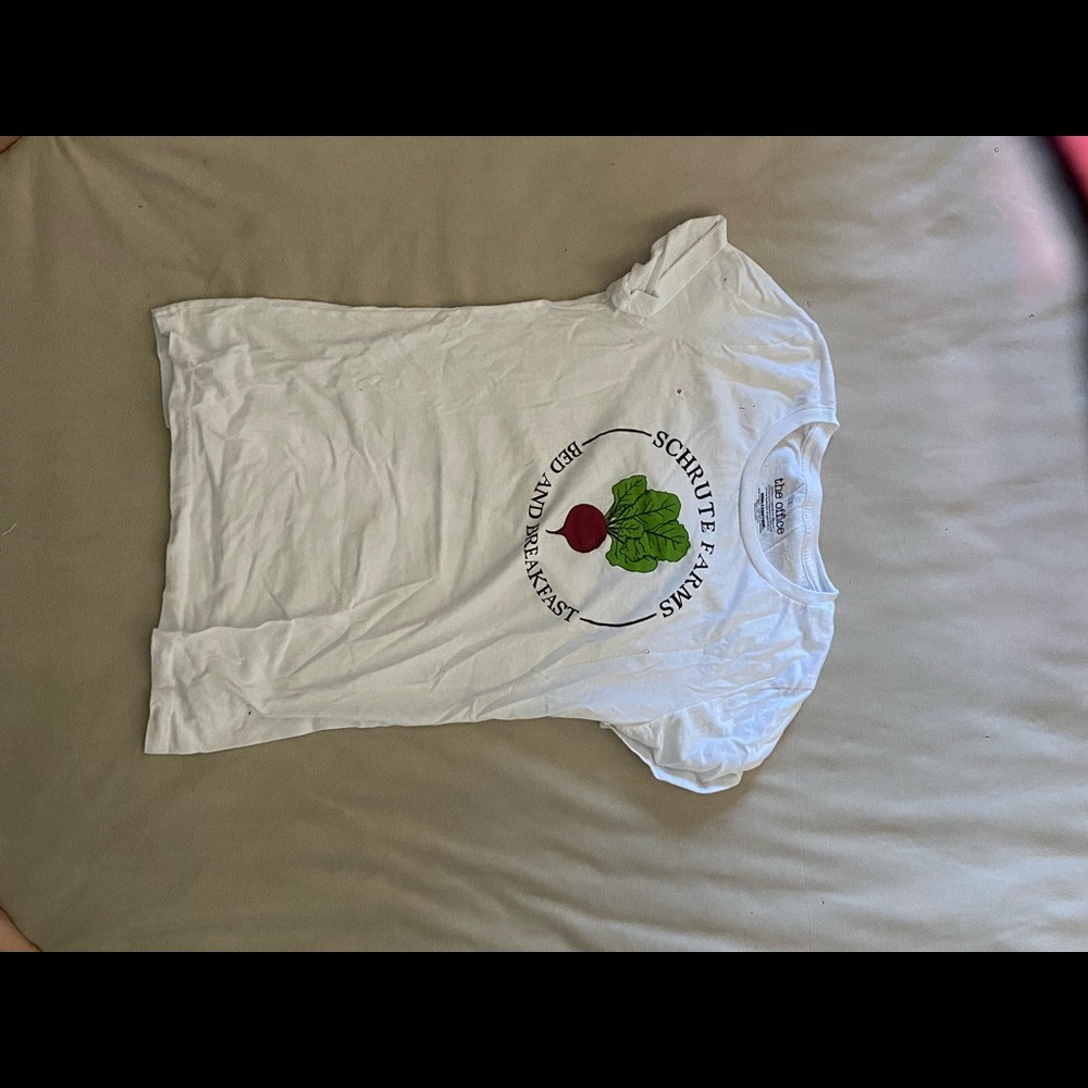 White, The Office Schrute Farms Bed and Breakfast shirt, Large